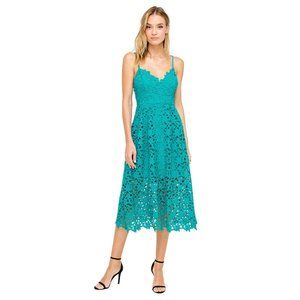 ASTR The Label Lace A Line Midi Dress Teal XS